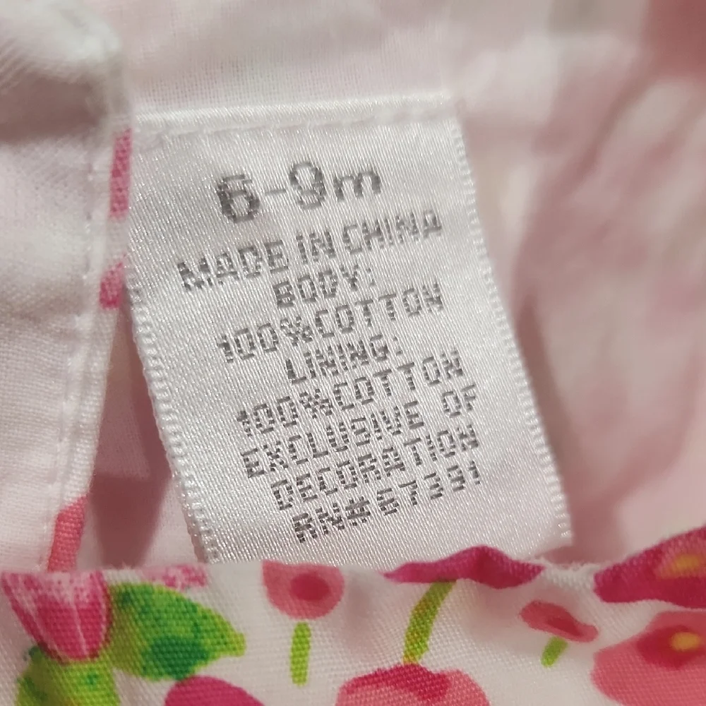 Koala Kids Baby Girl Pink Sleeveless Sundress with Crew Neck 6-9 Months